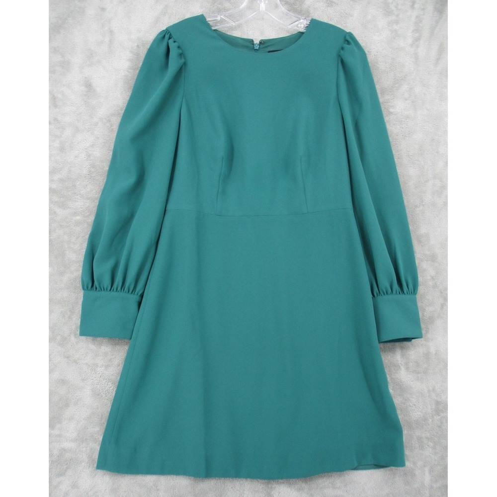 J Crew Dress Womens 8 365 Crepe Spicy Jade Career Office Workwear Emerald Zip